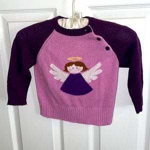 GIRLS purple ANGEL SWEATER